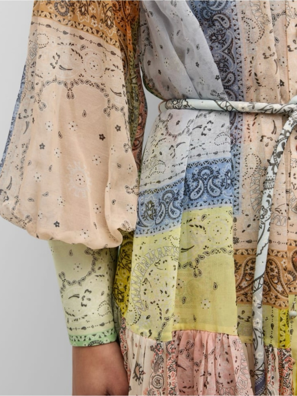 Zimmermann Pastel Patchwork Bandana Mini Dress - Picture 2 of 10